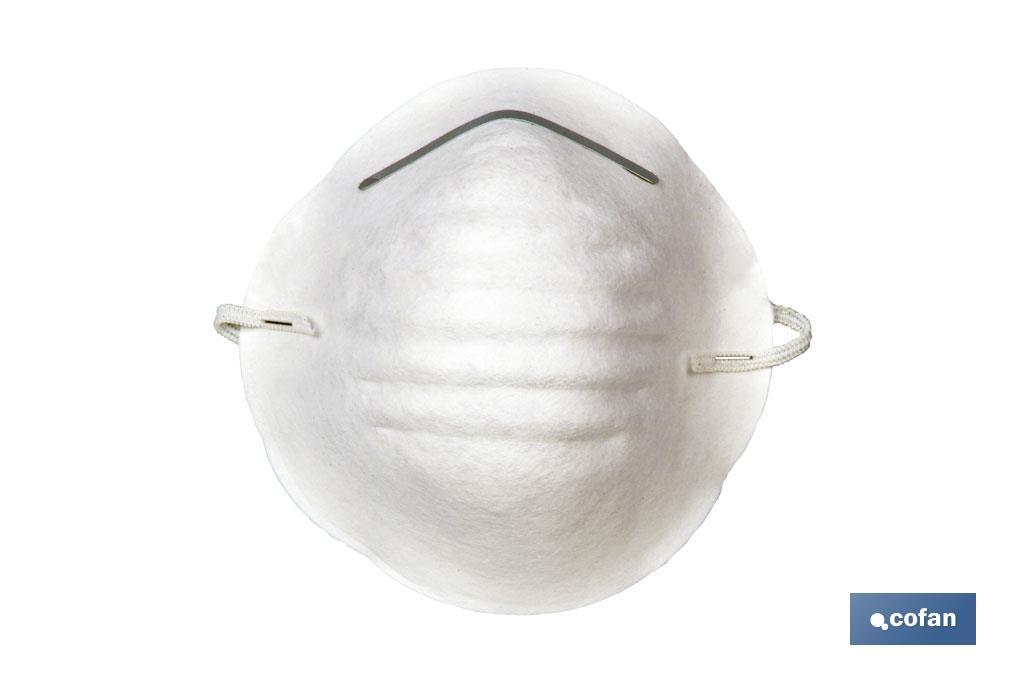 Mascarillas Higiénicas | Fabricadas en Polipropileno | Protegen contra el Polvo y Partículas no Tóxicas | No Reutilizable - Cofan