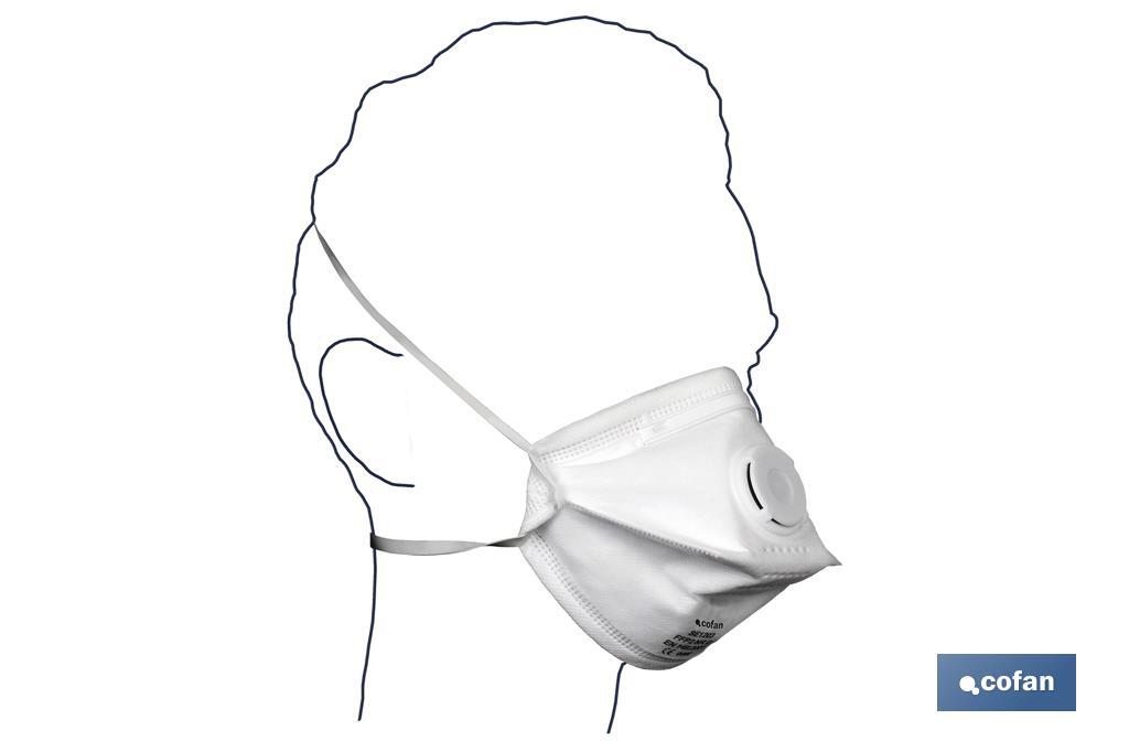 FFP2 NR (D) face mask | Disposable face mask | Integrated exhalation valve | White - Cofan