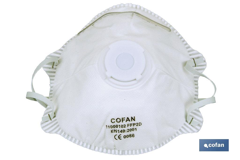 Set of 2 FFP2 (D) face masks | Disposable face mask | With exhalation valve | Filtering efficiency over 94% - Cofan