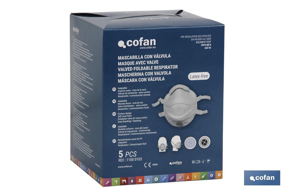 FFP3 NR D face mask with valve - Cofan