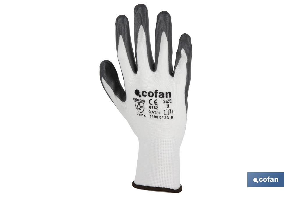 100% polyester gloves | Impregnated glove for added safety | Flexible gloves | Comfort and protection | Seamless gloves - Cofan