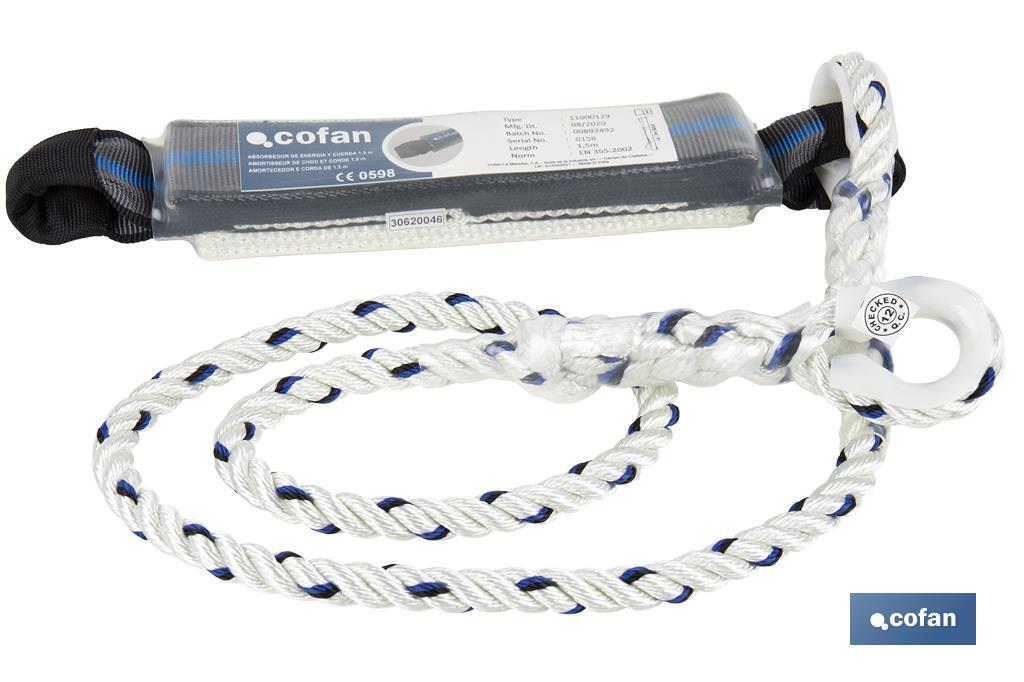 Safety shock absorber | With safety lanyard of 1.5m | White - Cofan