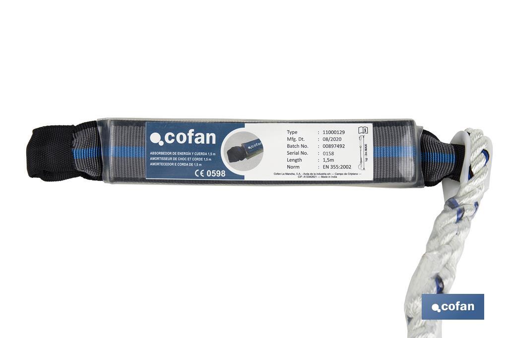 Absorvedor de energia I Com corda de segurança de 1,5 m - Cofan