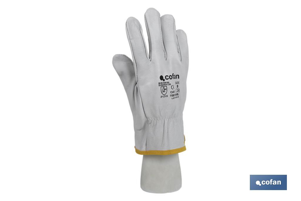 Cow grain leather gloves | Excellent tactile feel | Perfect fitting | Protect and safe your hands - Cofan