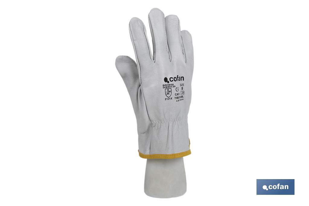 Kid leather driver gloves | Perfect fitting and excellent touch | Protect and safe your hands - Cofan