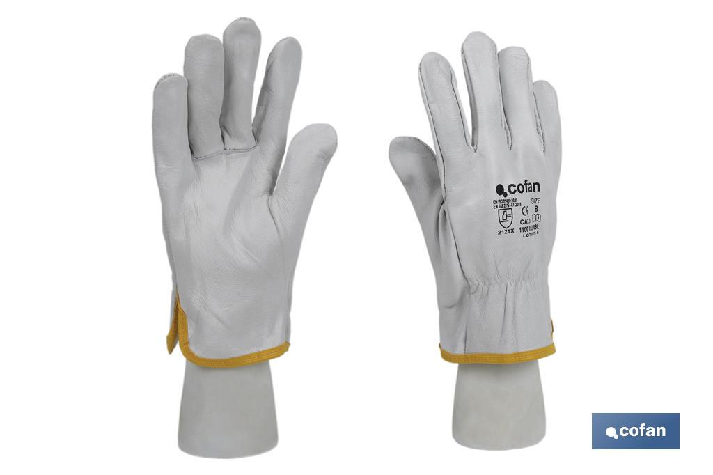 Kid leather driver gloves | Perfect fitting and excellent touch | Protect and safe your hands - Cofan