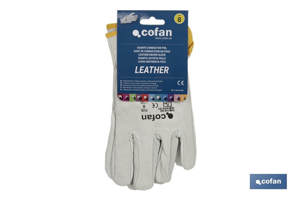 Kid leather driver gloves | Perfect fitting and excellent touch | Protect and safe your hands - Cofan