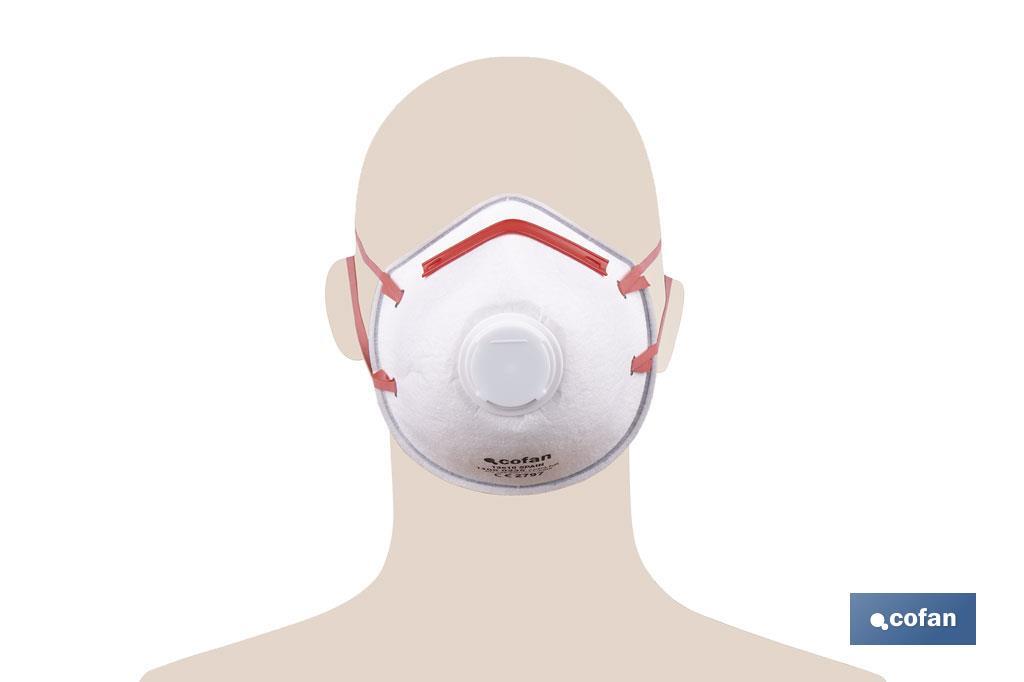 FFP3 NR face mask | Extra comfort valve | Self-filtering protection | Pack of 10 units - Cofan