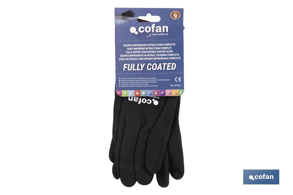 100% nitrile-coated gloves | Ideal for automotive, construction industries and oil handling | Comfortable and safe gloves - Cofan