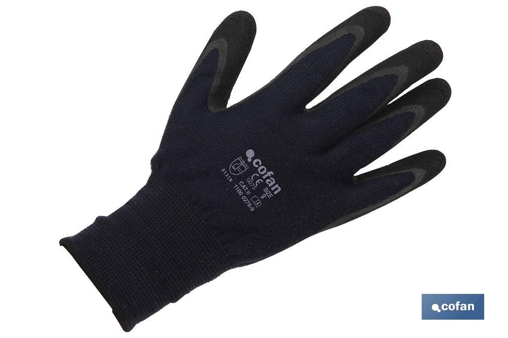 Gloves with polyester support | Latex-coated gloves | Suitable for multiple processes | Safe and comfortable gloves - Cofan
