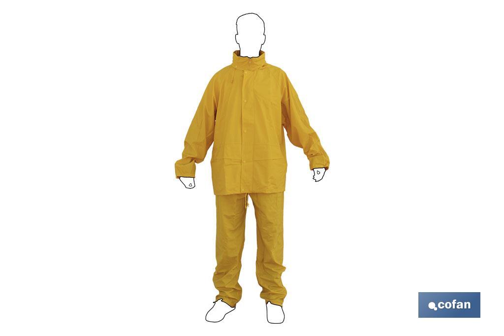 Rain Suit | PVC & Polyurethane | Several Colours | With two pockets and hidden hook in the neck - Cofan