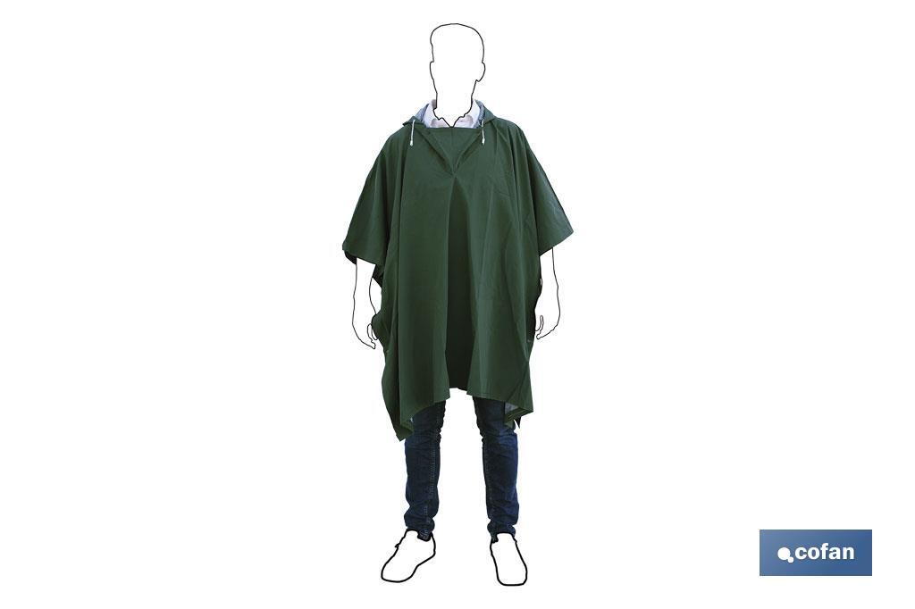 Poncho de pluie vert PVC/Polyester - Taille Unique - Cofan