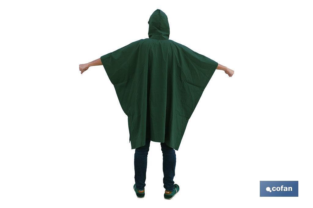 Poncho antipioggia | Colore: verde | Realizzato in PVC/Poliestere | Taglia unica | Poncho antipioggia - Cofan