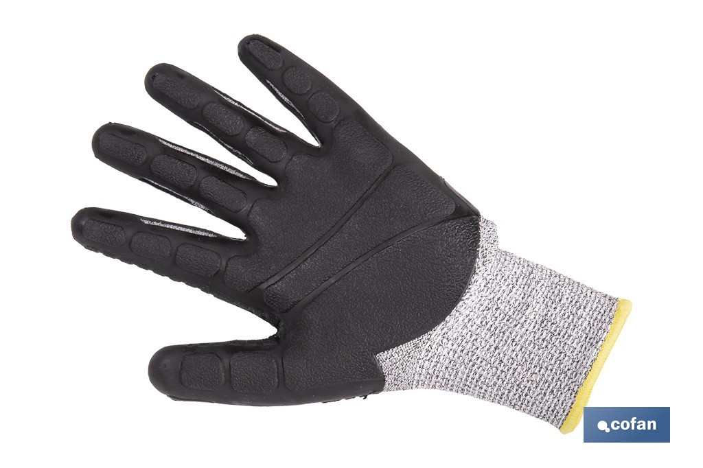 Guantes de protección anticorte y antiimpacto | Protección 360° TPE | Protección anticorte nivel C | EN 388 4X42C – EN 21420 | Disponible desde la talla 8 hasta la 10 - Cofan