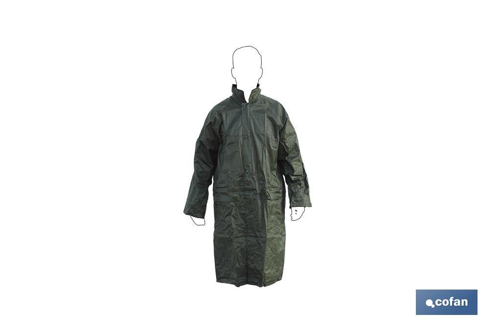 Abrigo de Lluvia | Color Verde | Fabricado en Poliéster y PVC | Costuras Termoselladas - Cofan