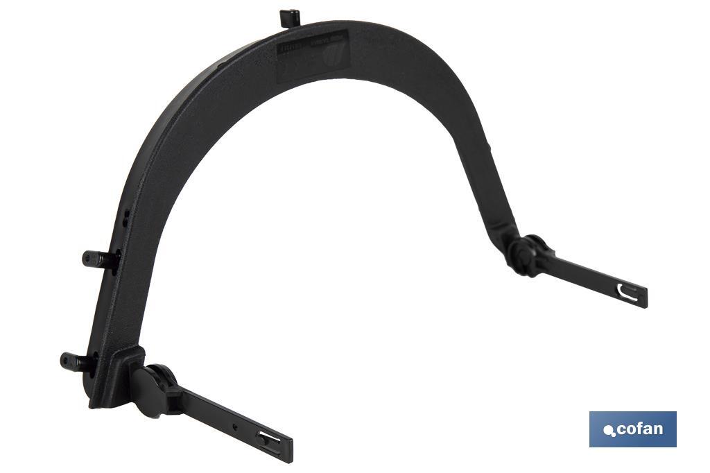 Soporte de malla protectora para casco de obra| Medidas del soporte 24 x 17 x 2 cm | Soporte universal - Cofan
