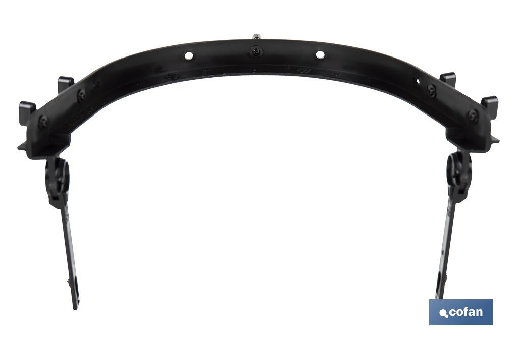 Soporte de malla protectora para casco de obra| Medidas del soporte 24 x 17 x 2 cm | Soporte universal - Cofan
