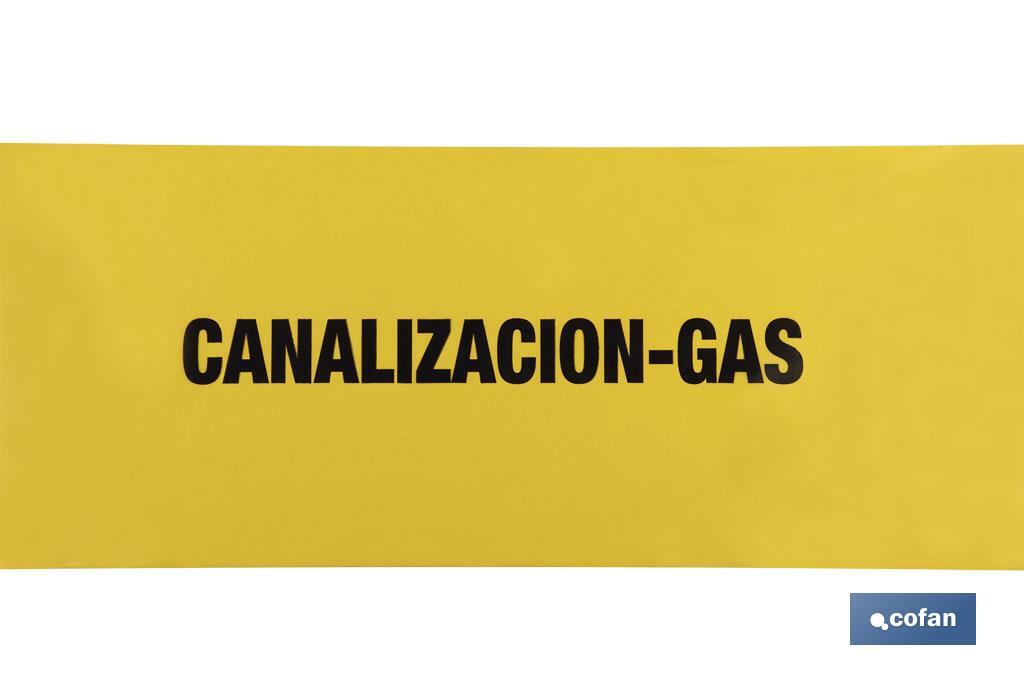 Warning tape "CANALIZATION-GAS" - Cofan