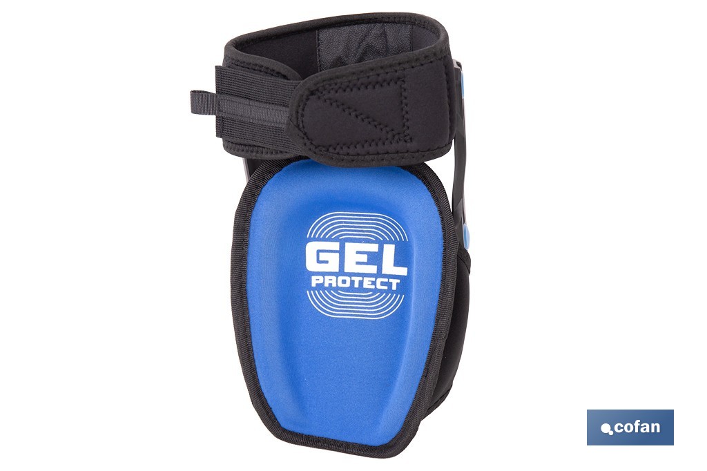 Rodilleras de gel estabilizadoras para trabajo | Protección y confort para construcción, agricultura y bricolaje | Pack de 2 rodilleras negras y azules - Cofan