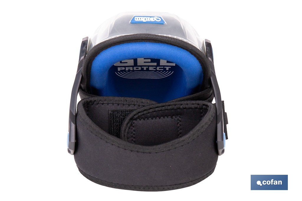 Rodilleras de gel estabilizadoras para trabajo | Protección y confort para construcción, agricultura y bricolaje | Pack de 2 rodilleras negras y azules - Cofan