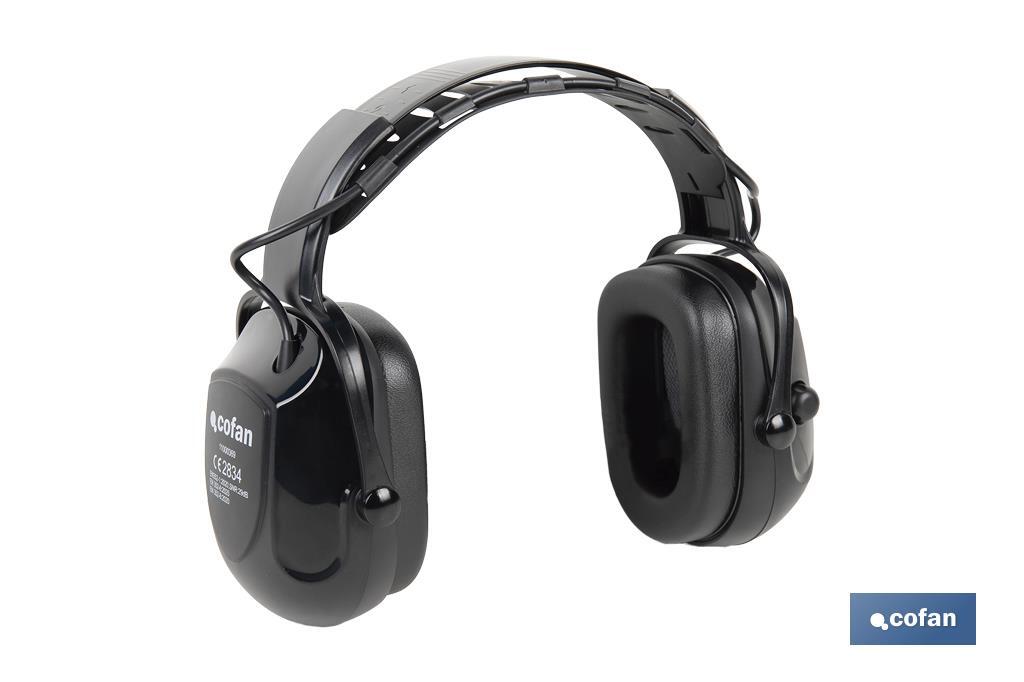 Cascos antirruido con Bluetooth | Reducción de sonido (SNR) 29 dB | Protección auditiva con micrófono y control de volumen - Cofan