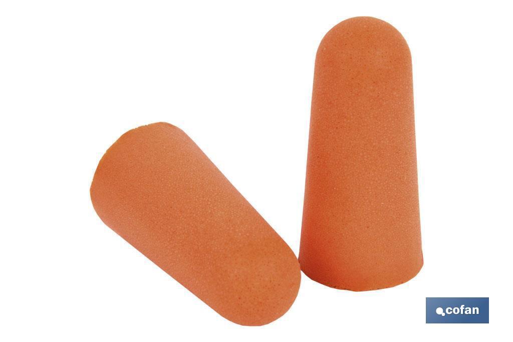 Tapones de Protección Auditiva | Pack de 50 unidades | Tapones desechables en color naranja - Cofan