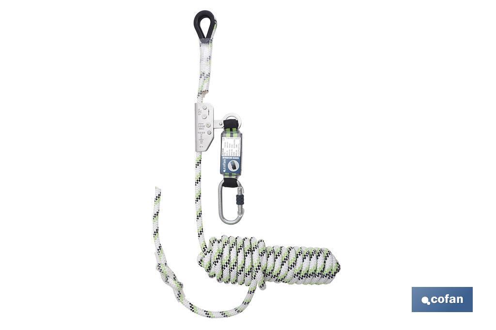 Sliding fall arrester with braided rope | Length: 10m | Suitable for works and activities at height - Cofan