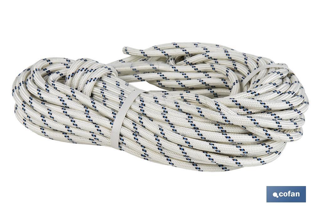Rollo de cuerda para trabajos de altura | Cuerda trenzada | Ideal para escalada y trabajos en altura semiestática - Cofan