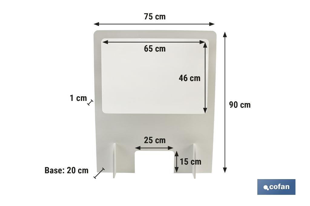 Mampara Protectora | Fabricado en PVC | Medida 750 x 900 mm | 10 mm de grosor - Cofan