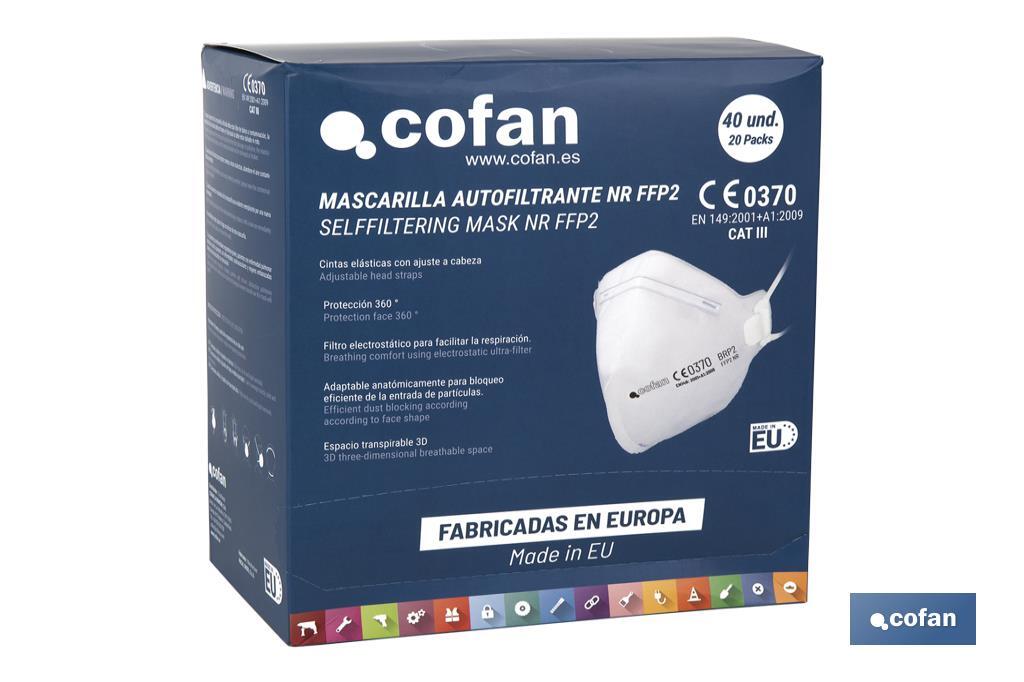 Mascarilla FFP2 NR con ajuste en cabeza - Cofan