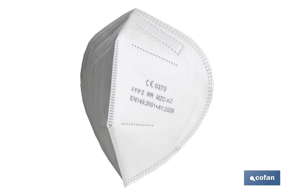 FFP2 NR Folding Face Mask | White | Self Filtering Mask | Disposable Mask - Cofan