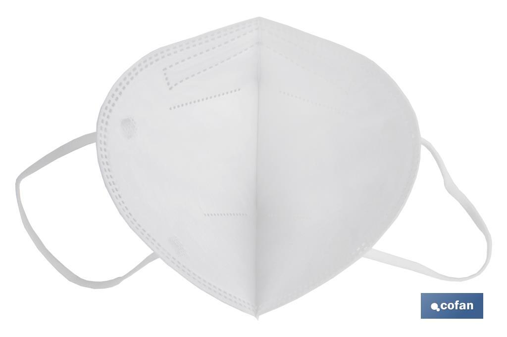FFP2 NR Folding Face Mask | White | Self Filtering Mask | Disposable Mask - Cofan