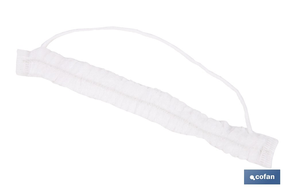Cubrebarbas desechables | Material: polipropileno | Color: blanco | Talla única | Disponibles en packs de 100 unidades - Cofan