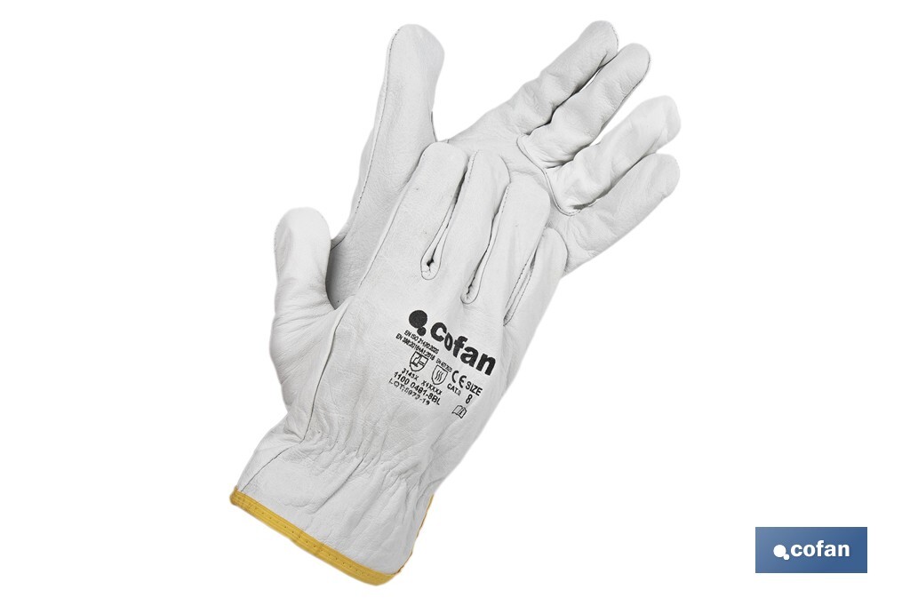 Heat-resistant safety buffalo leather driver glove | Available sizes: 7, 8, 9, 10 and 11. - Cofan