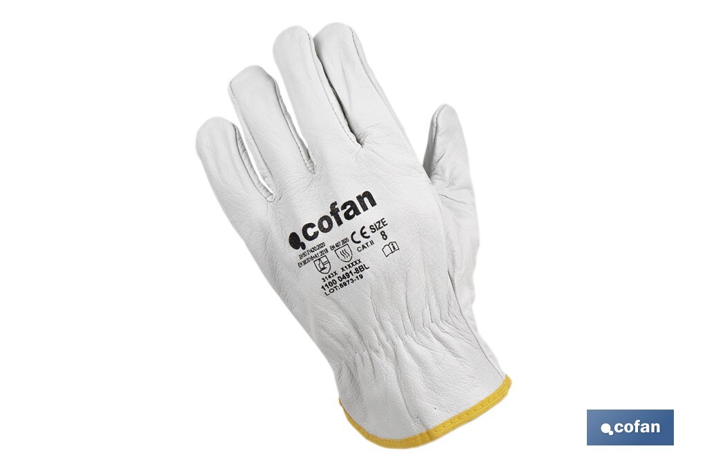 Heat-resistant safety buffalo leather driver glove | Available sizes: 7, 8, 9, 10 and 11. - Cofan