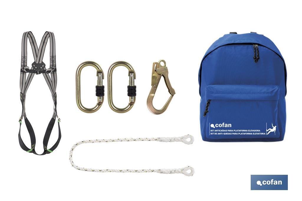 Kit anticaídas | Especial para plataforma elevadora | Máxima protección y seguridad - Cofan