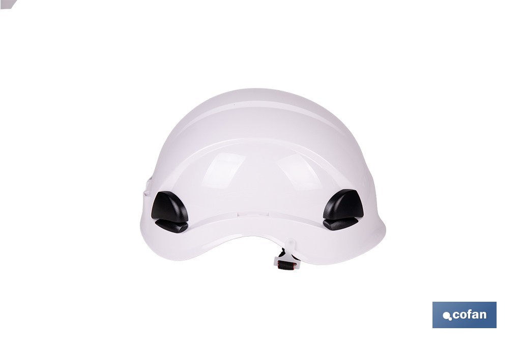 CASCO INDUSTRIAL DE SEGURIDAD BLANCO CON REGULADOR Y BARBUQUEJO