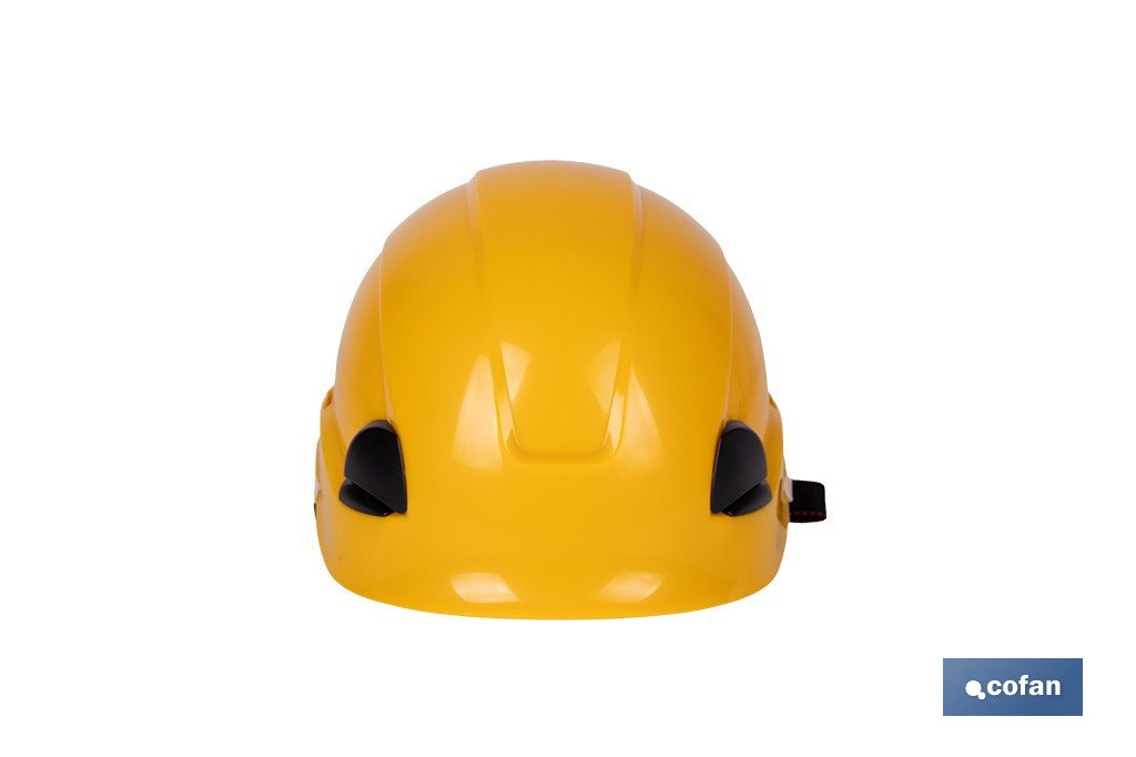 CASCO INDUSTRIAL SEGURIDAD AMARILLO CON REGULADOR Y BARBUQUEJO