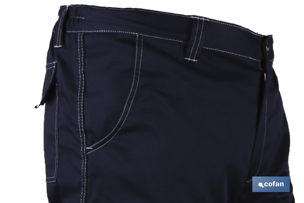 Pantalon de travail élastique type denim | Taille de la 38 à la 64 | Couleur bleu marine - Cofan