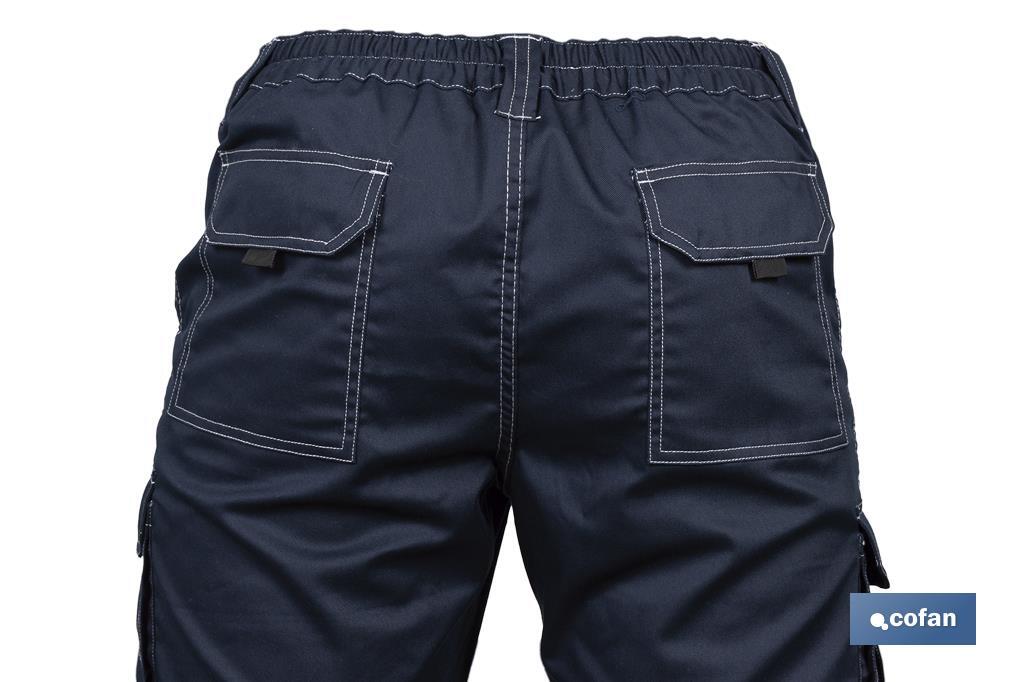 Pantalón de Trabajo Elástico Tipo Denim | Tallas de la 38 a la 64 | Color Azul Marino - Cofan