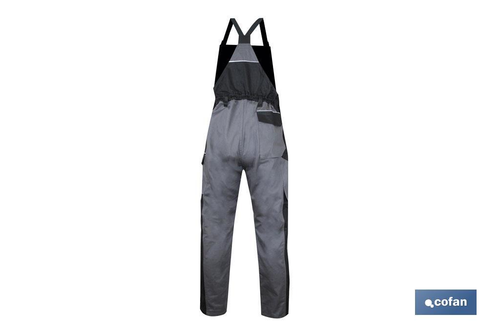 Bib and brace overall | Sinjou Model | Grey/Black | Materials: 60% cotton & 40% polyester - Cofan