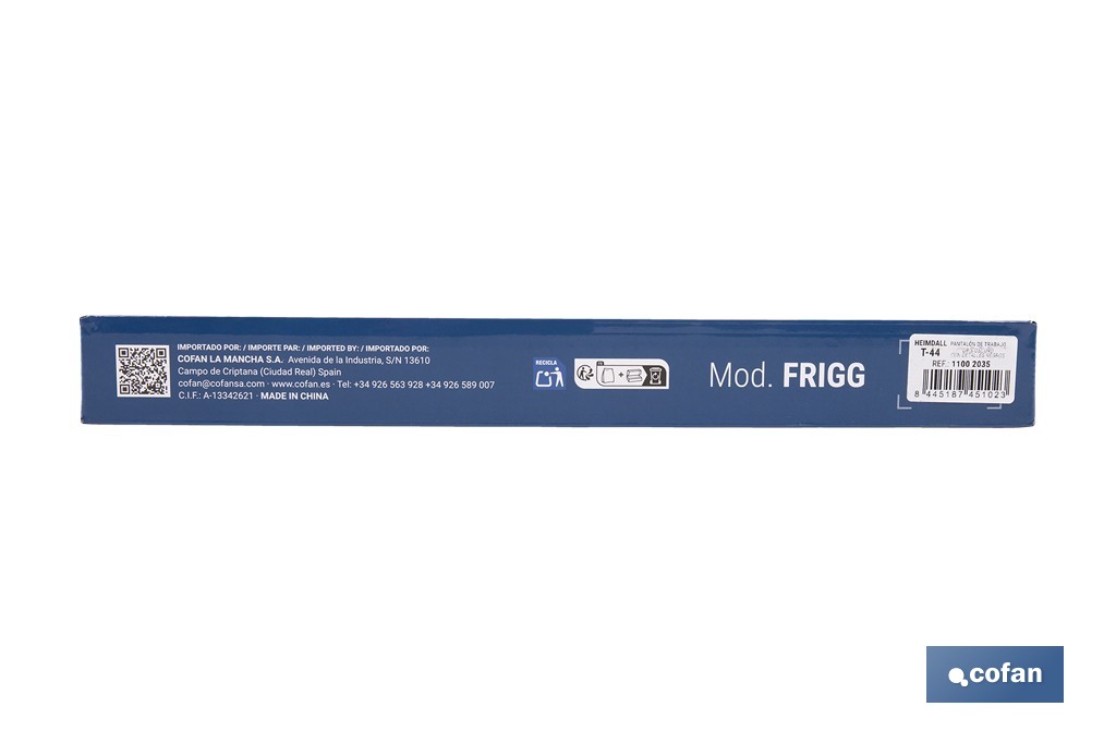 Pantalón de trabajo modelo Heimdall en gris oscuro y negro | Elástico, reforzado con múltiples bolsillos | Materiales: 65 % poliéster, 32 % algodón | Disponible en amplio rango de tallas - Cofan