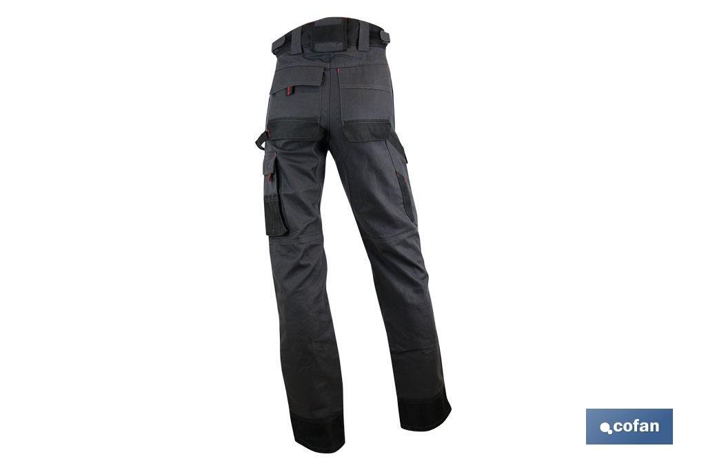 Multi Pocket Work Trousers | Carlson Model | Materials: 60% cotton & 40% polyester | Grey/Black - Cofan