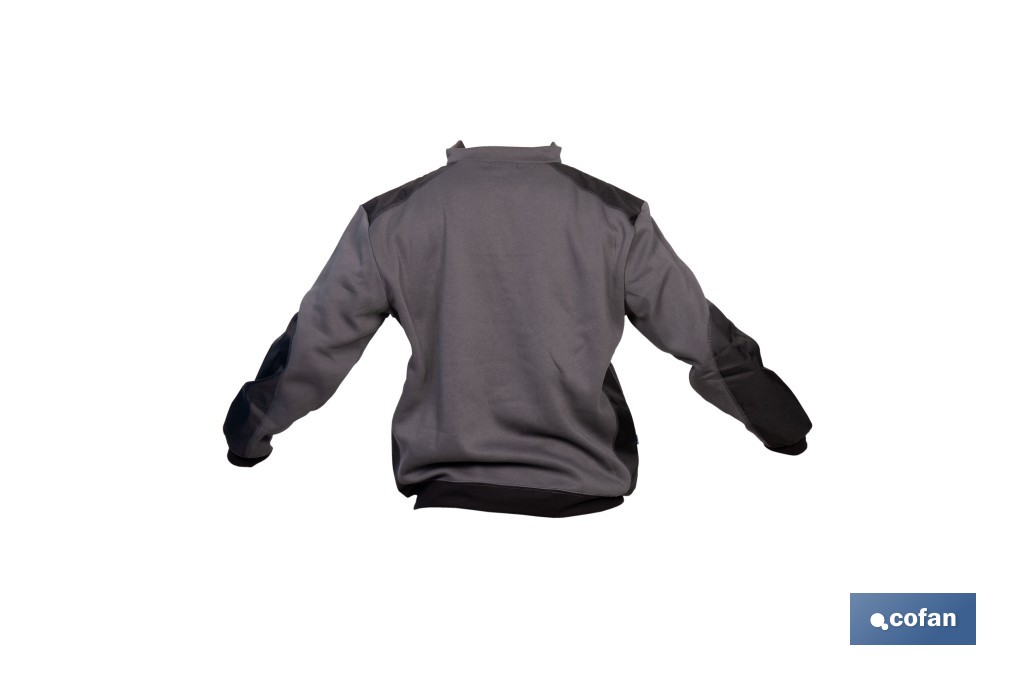 Sudadera de trabajo con media cremallera | Refuerzo textil y puños elásticos | Tejido anti pilling | Tallas disponibles desde la S hasta la XXXL y en 2 colores diferentes - Cofan