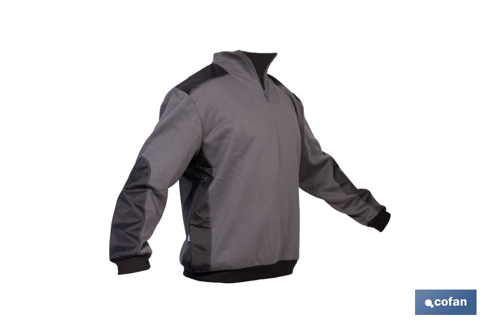 Sudadera de trabajo con media cremallera | Refuerzo textil y puños elásticos | Tejido anti pilling | Tallas disponibles desde la S hasta la XXXL y en 2 colores diferentes - Cofan