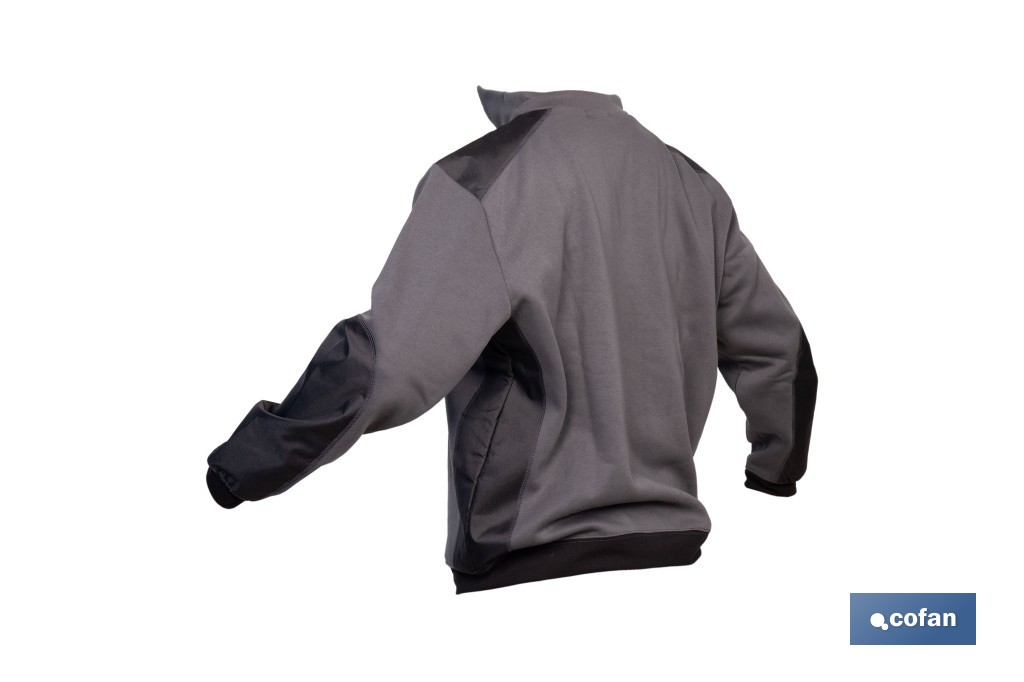 Sudadera de trabajo con media cremallera | Refuerzo textil y puños elásticos | Tejido anti pilling | Tallas disponibles desde la S hasta la XXXL y en 2 colores diferentes - Cofan