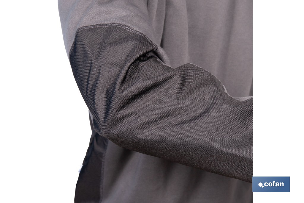 Sudadera de trabajo con media cremallera | Refuerzo textil y puños elásticos | Tejido anti pilling | Tallas disponibles desde la S hasta la XXXL y en 2 colores diferentes - Cofan