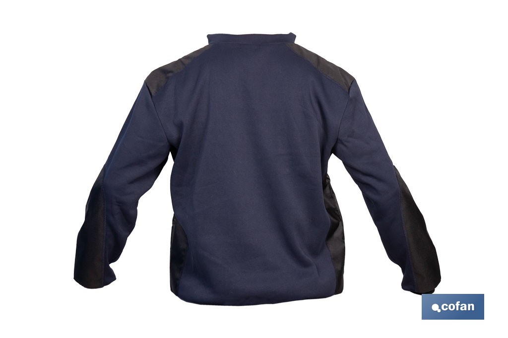 Sudadera de trabajo con media cremallera | Refuerzo textil y puños elásticos | Tejido anti pilling | Tallas disponibles desde la S hasta la XXXL y en 2 colores diferentes - Cofan