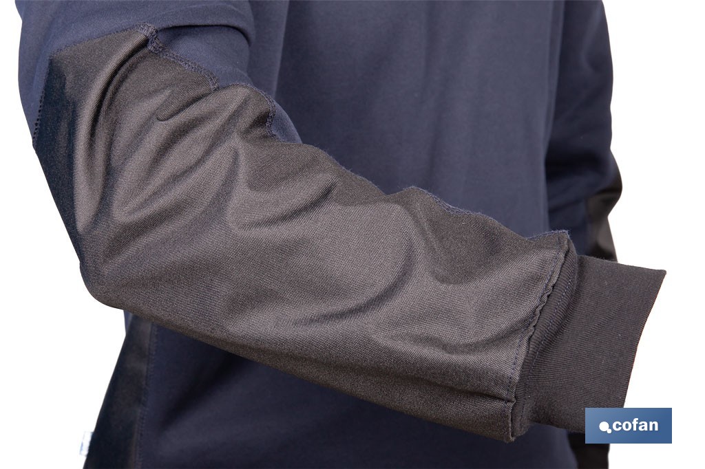 Sudadera de trabajo con media cremallera | Refuerzo textil y puños elásticos | Tejido anti pilling | Tallas disponibles desde la S hasta la XXXL y en 2 colores diferentes - Cofan