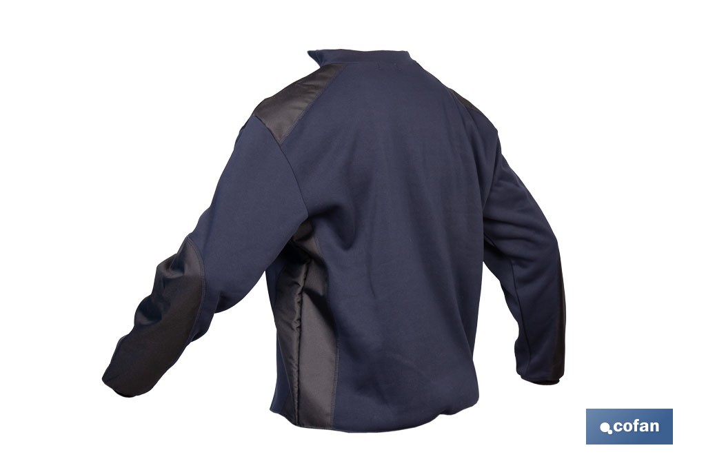 Sudadera de trabajo con media cremallera | Refuerzo textil y puños elásticos | Tejido anti pilling | Tallas disponibles desde la S hasta la XXXL y en 2 colores diferentes - Cofan